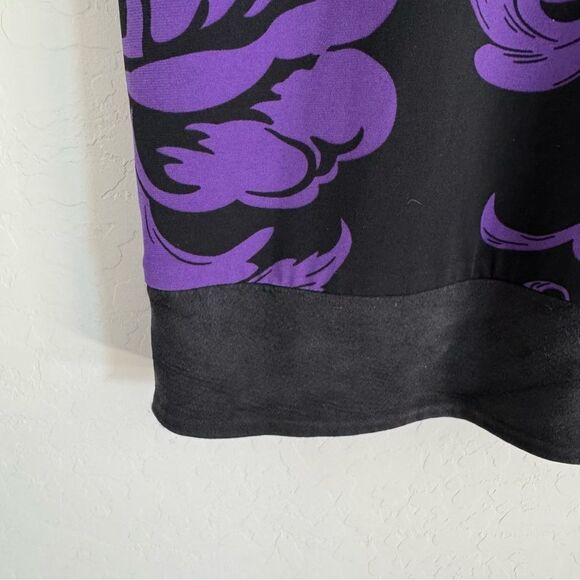Cache Floral Print Sheath Dress Long Sleeve Stretch Silk Trim Size 4 - Picture 5 of 7